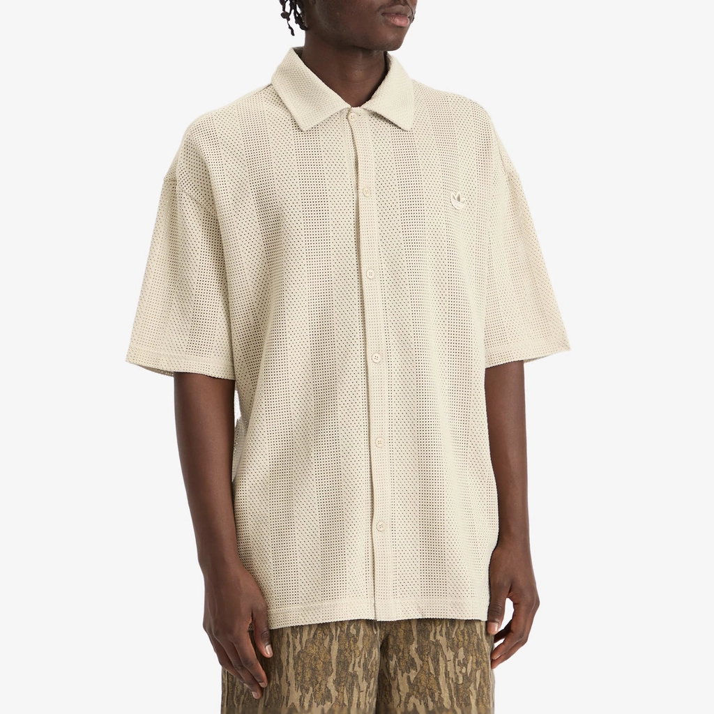 Adidas Originals Men's Summer Knit Shooting Long-Sleeve Top Putty Grey/Wonder White